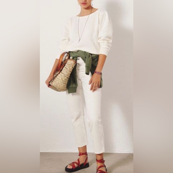 NWT BA&SH FEY CROPPED SUPER SOFT LOW BACK SWEATSHIRT - Picture 2 of 12